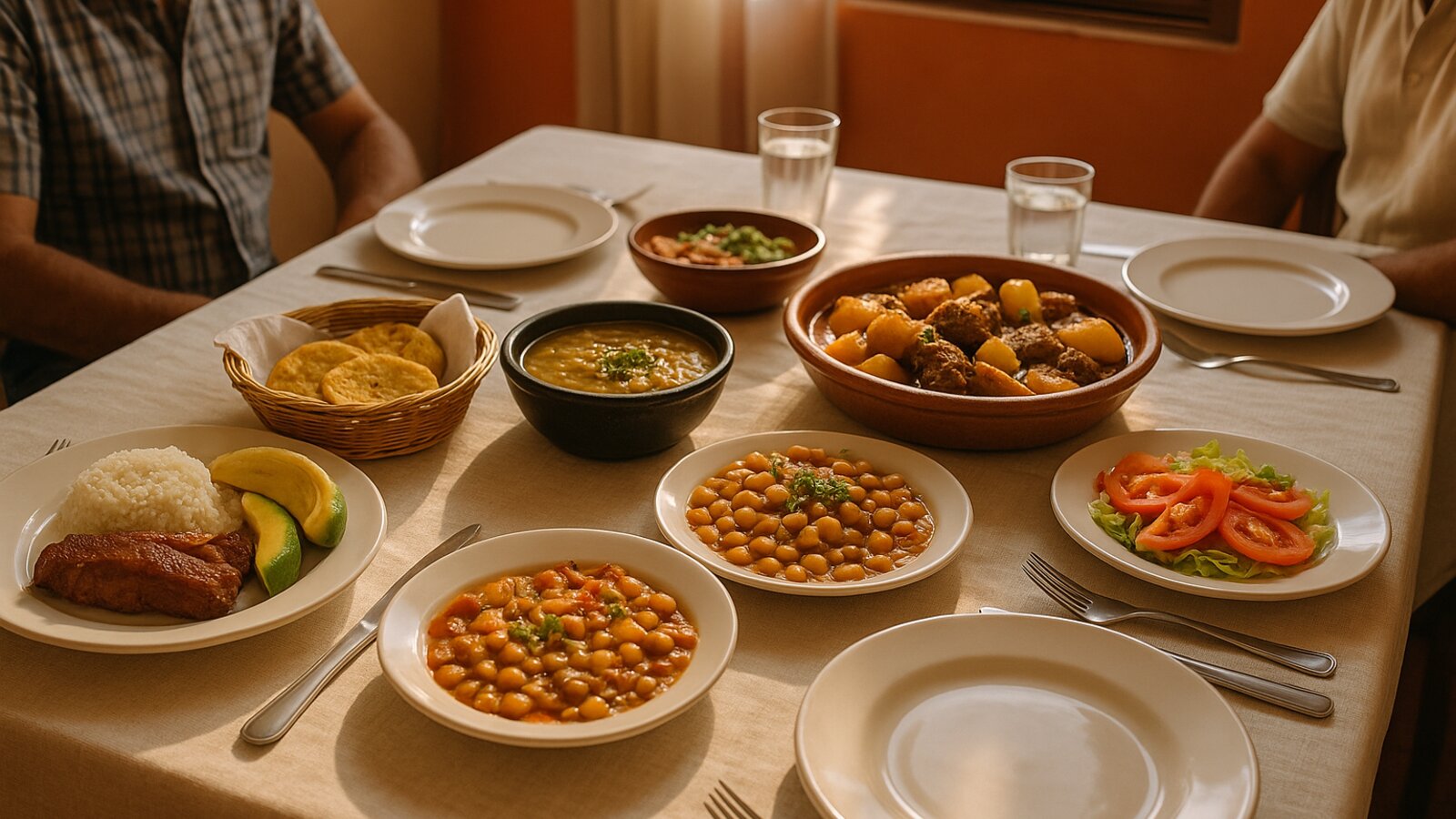 Mesa de almuerzo familiar bumangués servida para el Día de la Madre